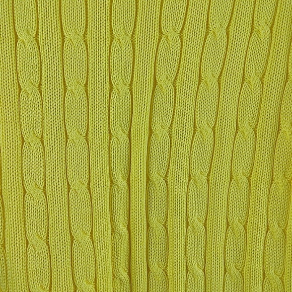 Brooks Brothers 346 Mercerized Cotton Sweater 100% Cotton Cable Knit S Yellow - Picture 6 of 6